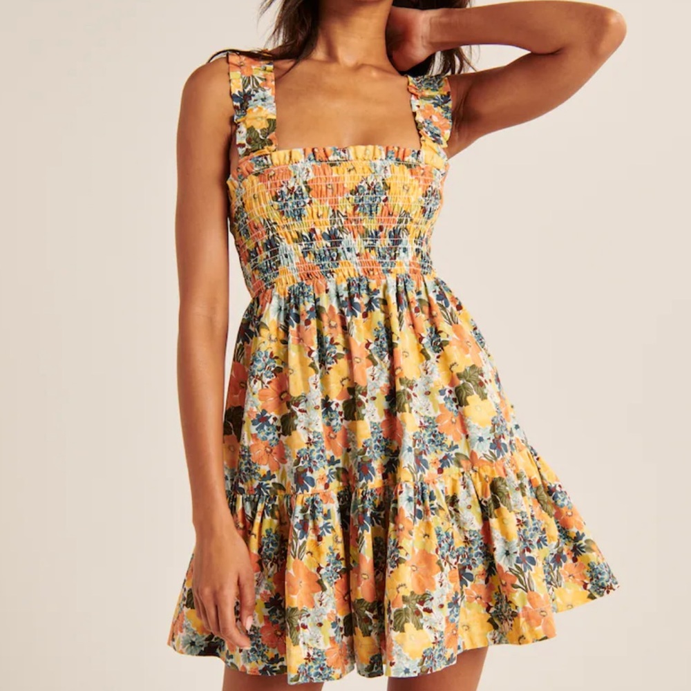 Smocked mini dress